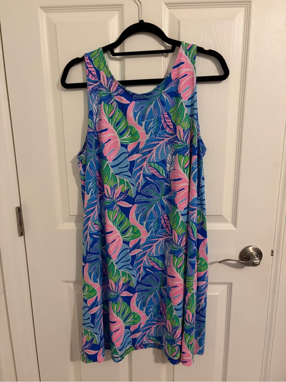 Lilly Pulitzer Tropical Leaf Print Sleeveless Dress - Blue, Pink, Green